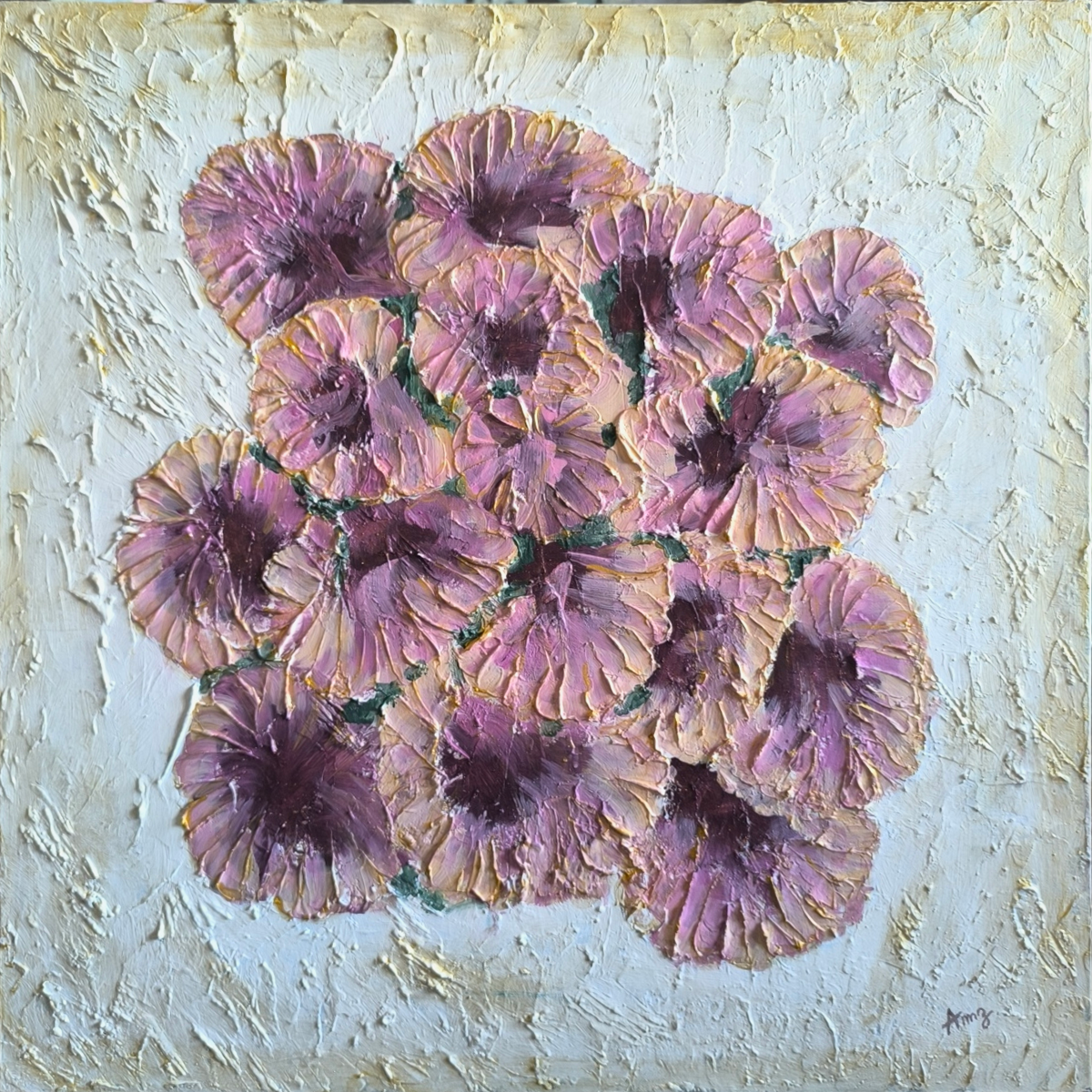 Tableau floral en relief :Floraison : Amz